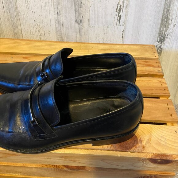 HUGO BOSS Men\'s Size 8 Leather Square Toe Black Loafers Hugo Boss Horsebit main image 11